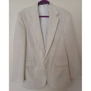 Haggar Gentlemens Fit Men's Beige Suit Blazer Formal and Casual